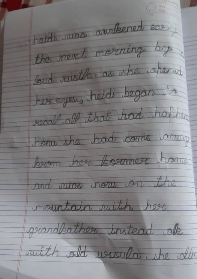 Handwriting after the program